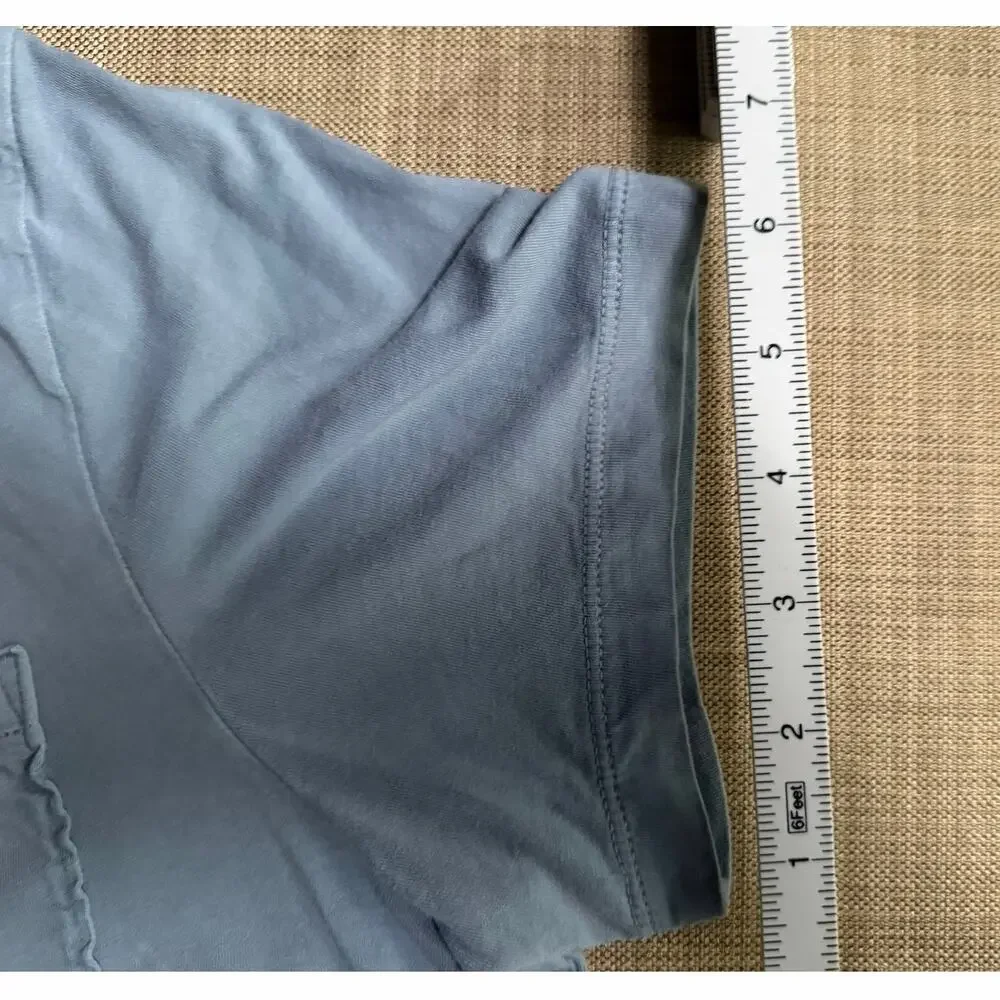 J. Crew Broken In Large Blue Round Neck Short Sleeve Cotton Minimalist T-Shirt